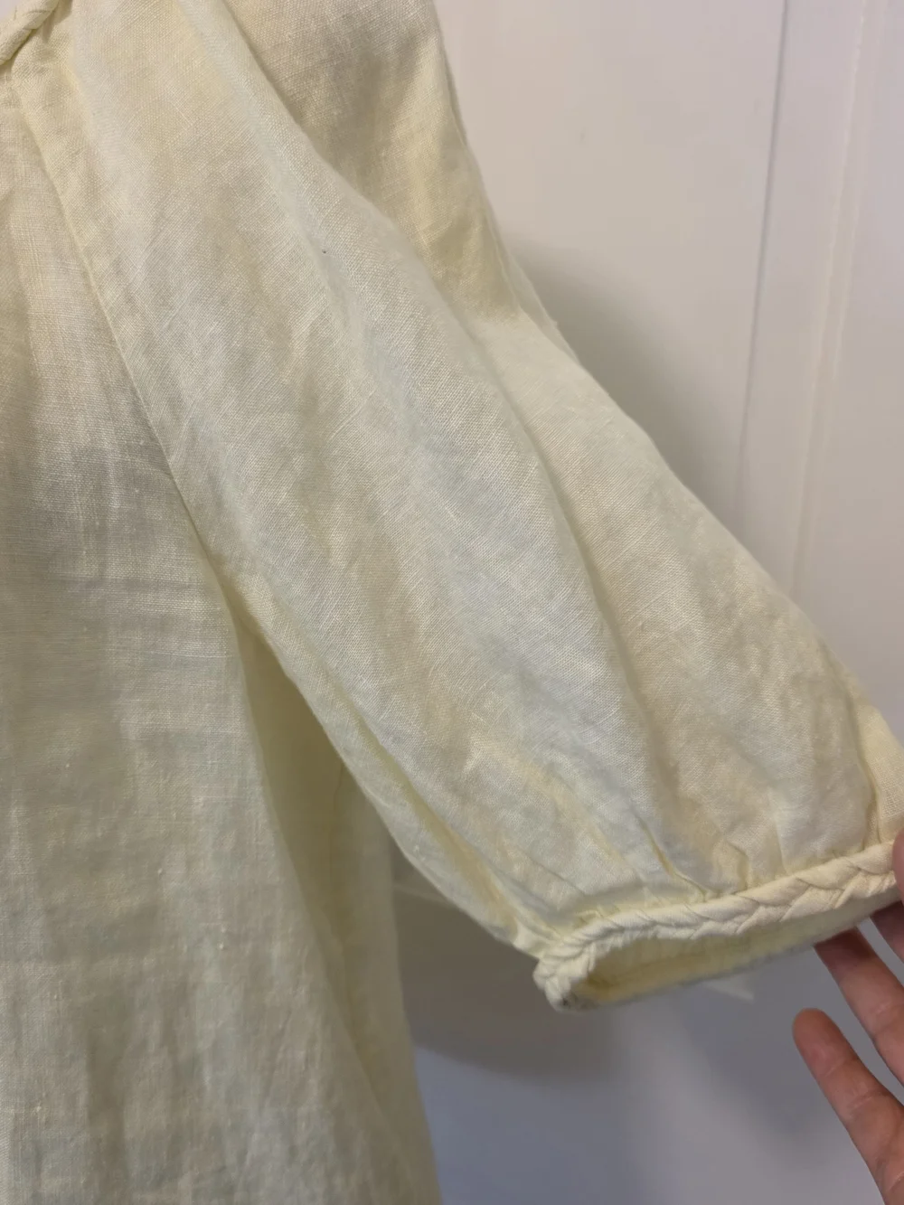 NWT Lilly Pulitzer Pale Yellow Calais Scoop-Neck 100% Linen Top XL, Ret. $138